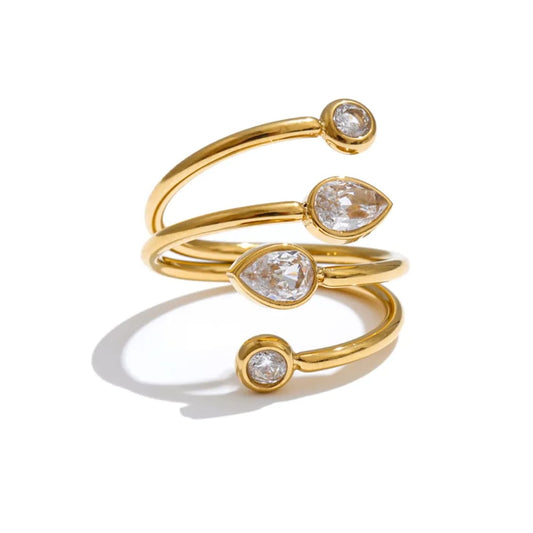 ANELLO ONDE DORATE