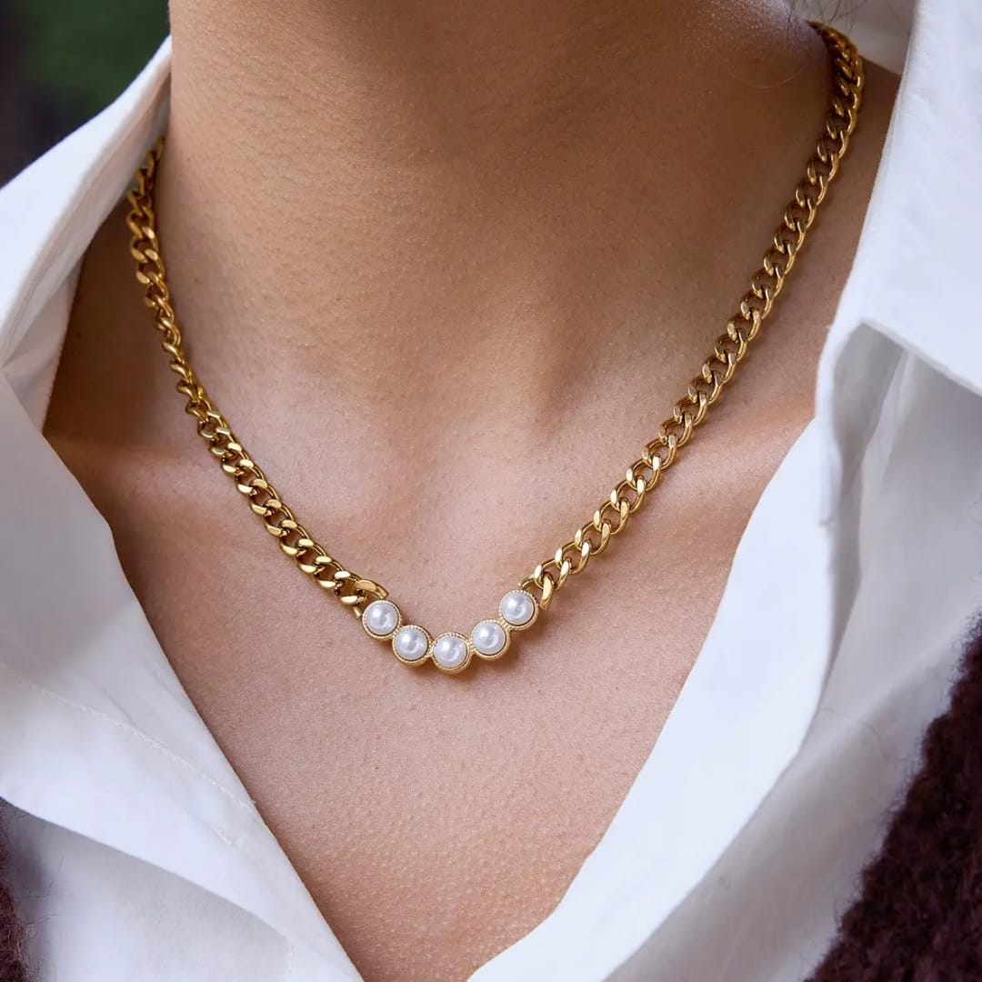 COLLANA INTRECCIO DI PERLE