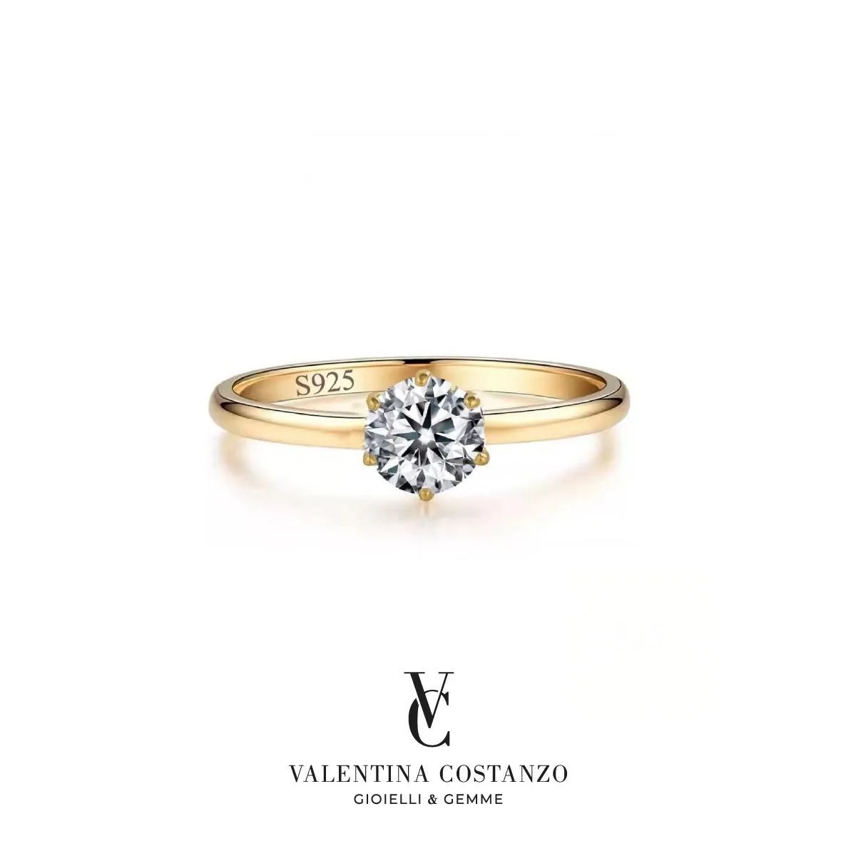 Anello Solitario 5 Punte – Argento 925